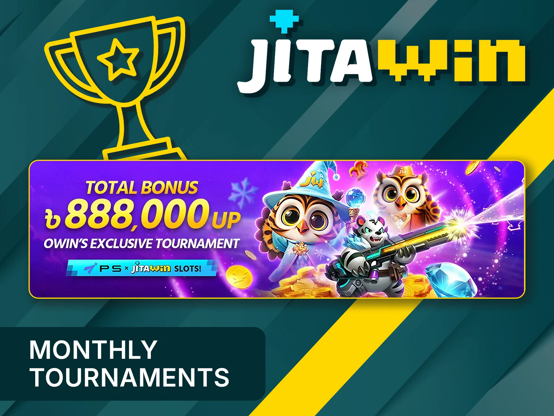 Join monthly tournaments on JitaWin and win big.