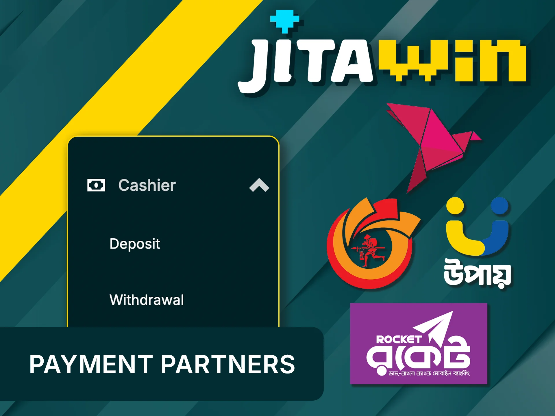 Make safe transactions with JitaWin’s payment partners.