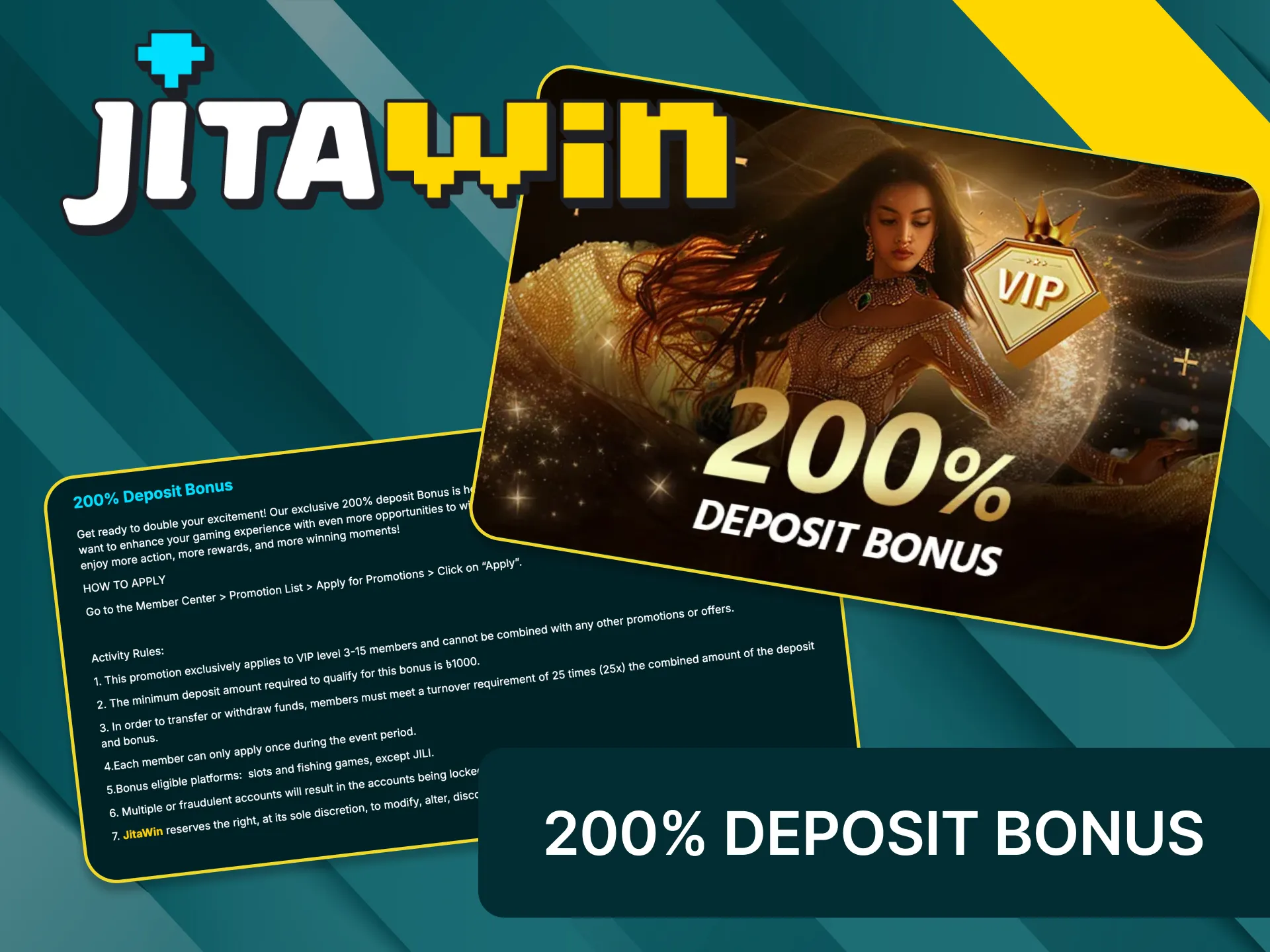 Exclusive 200 deposit bonus thrills await on JitaWin.