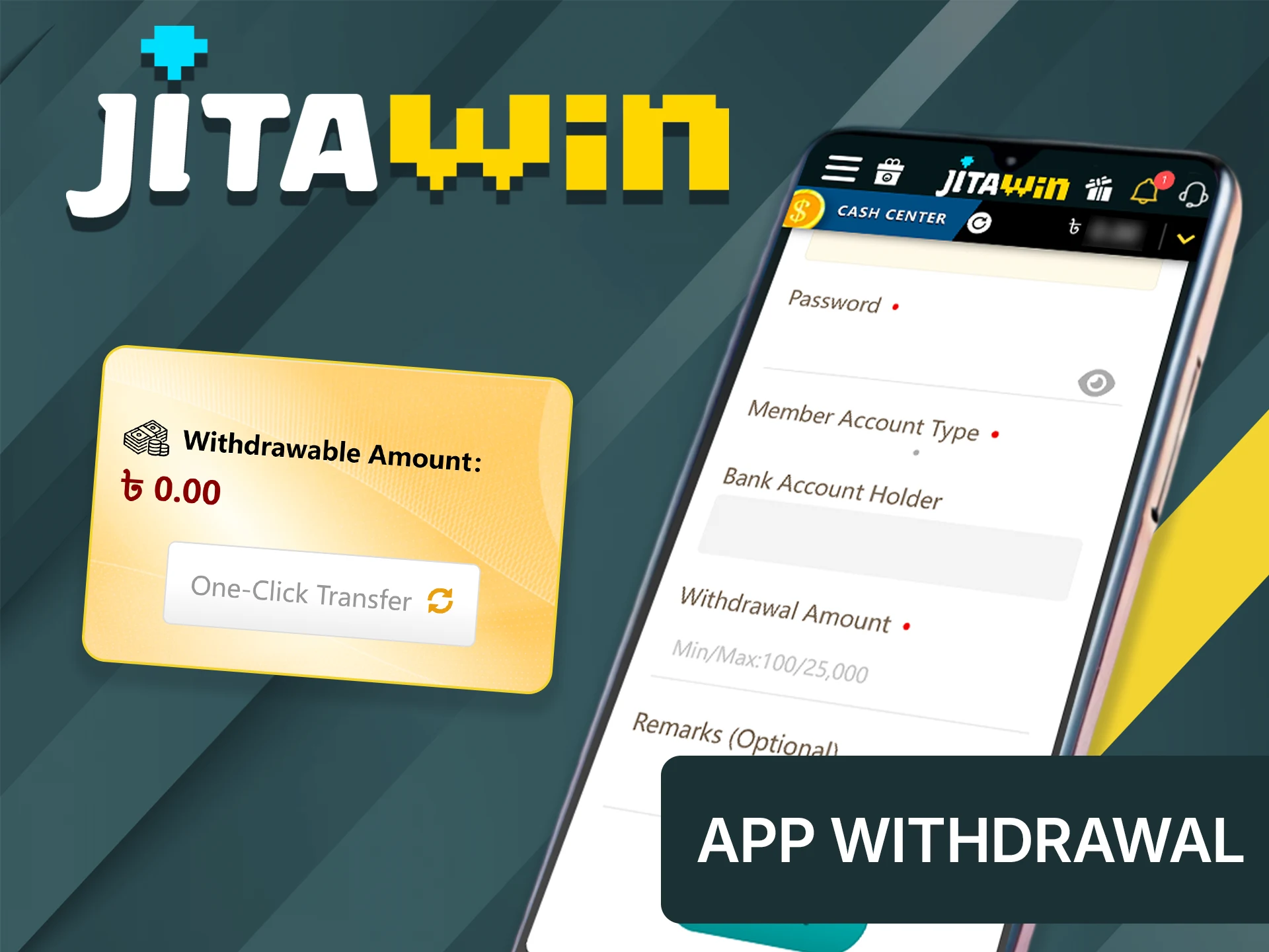 Withdraw your winnings using the official JitaWin website app.